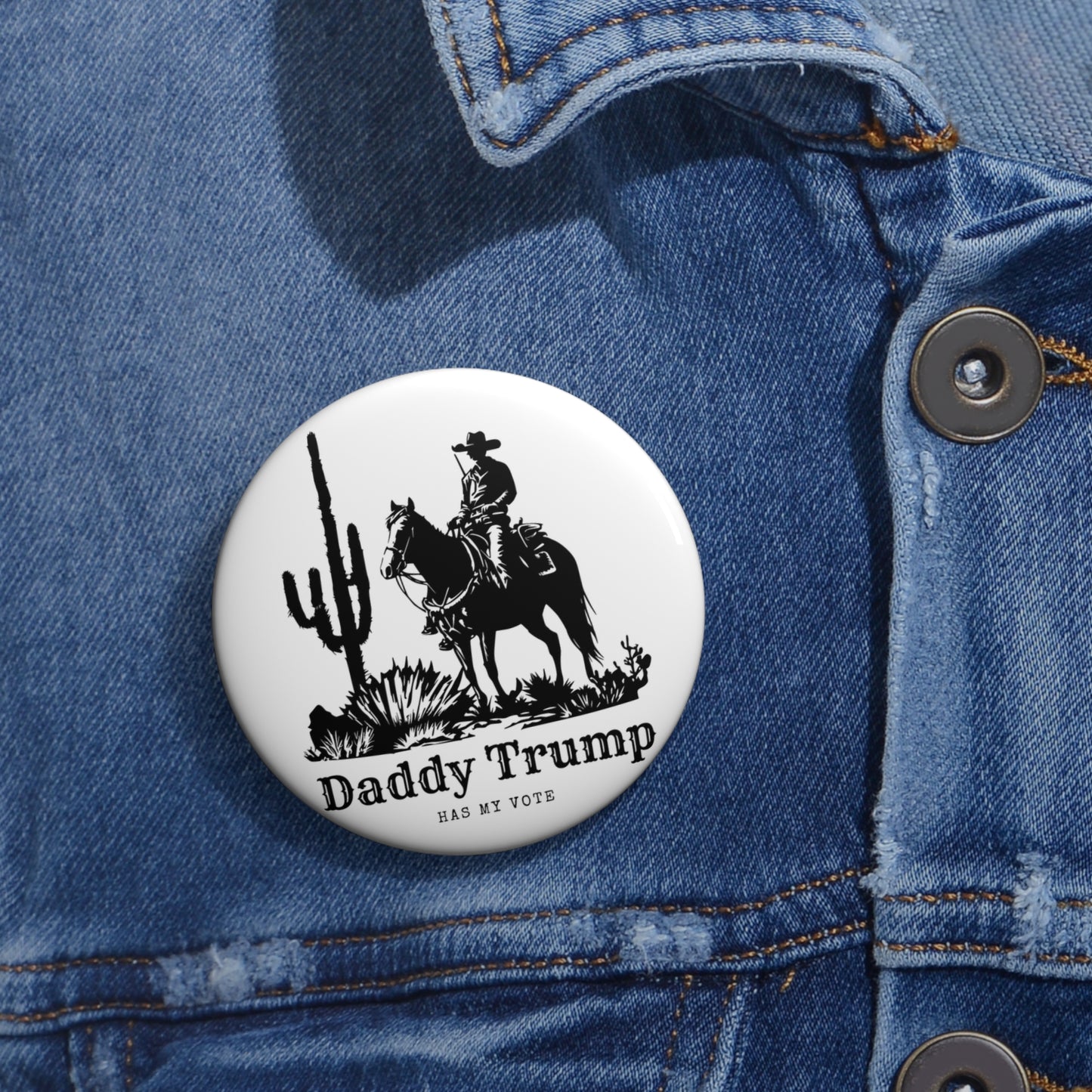 Cactus Cowboy Pin Button