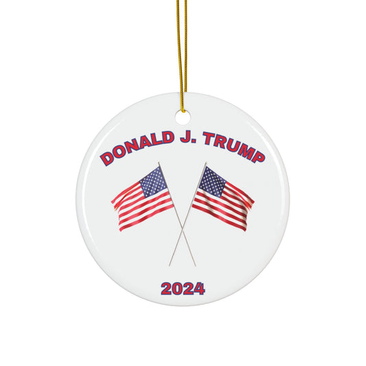 Double American Ceramic Ornament