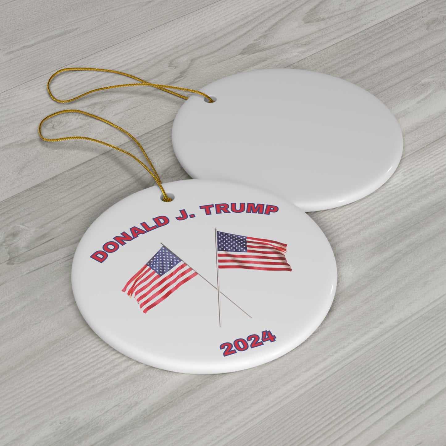 Double American Ceramic Ornament