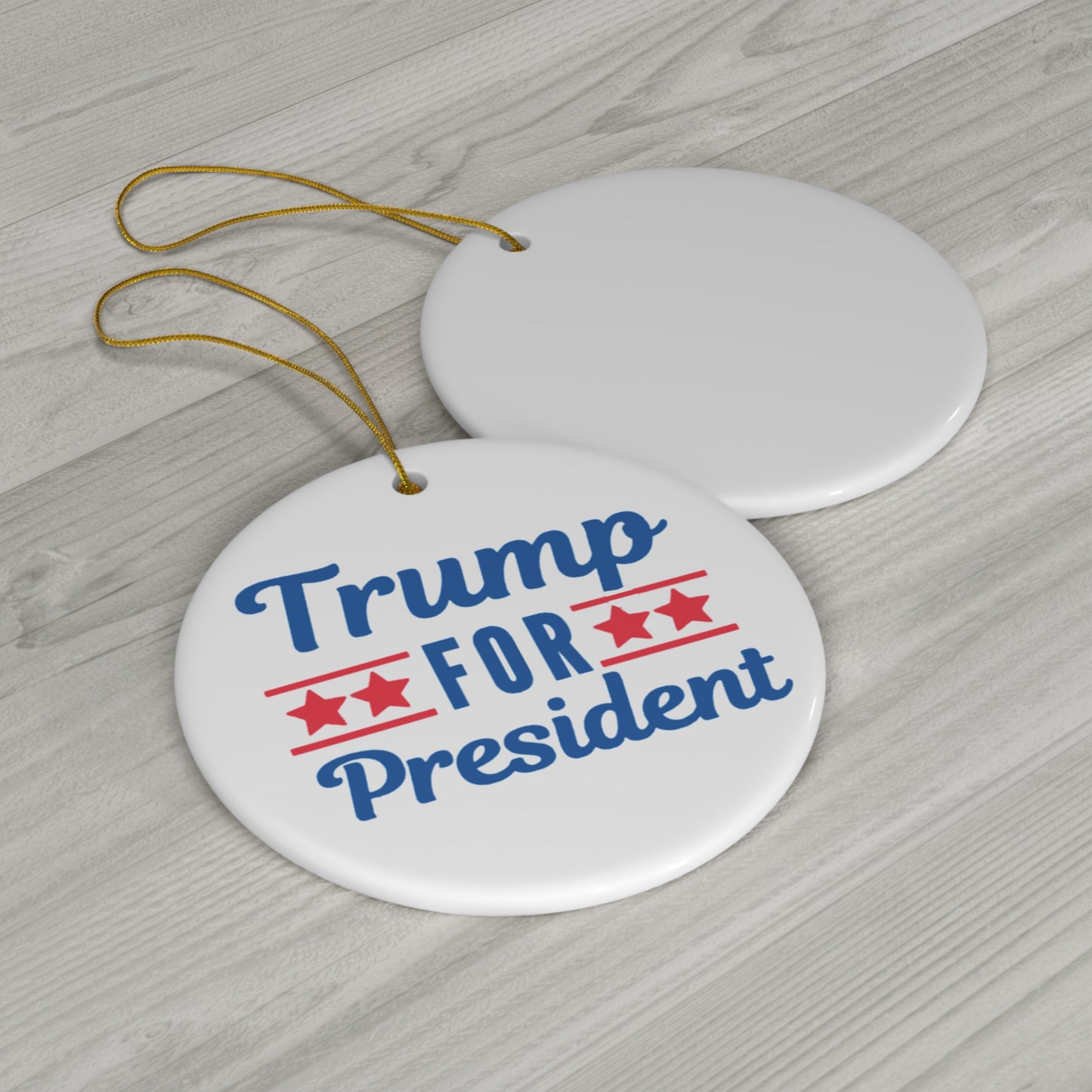 Trump 4 Pres Circle Ceramic Ornament