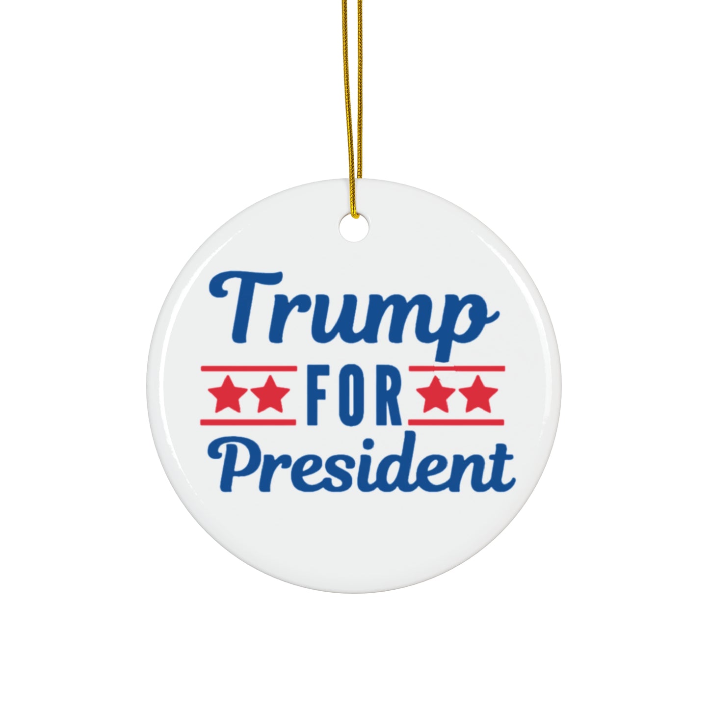 Trump 4 Pres Circle Ceramic Ornament